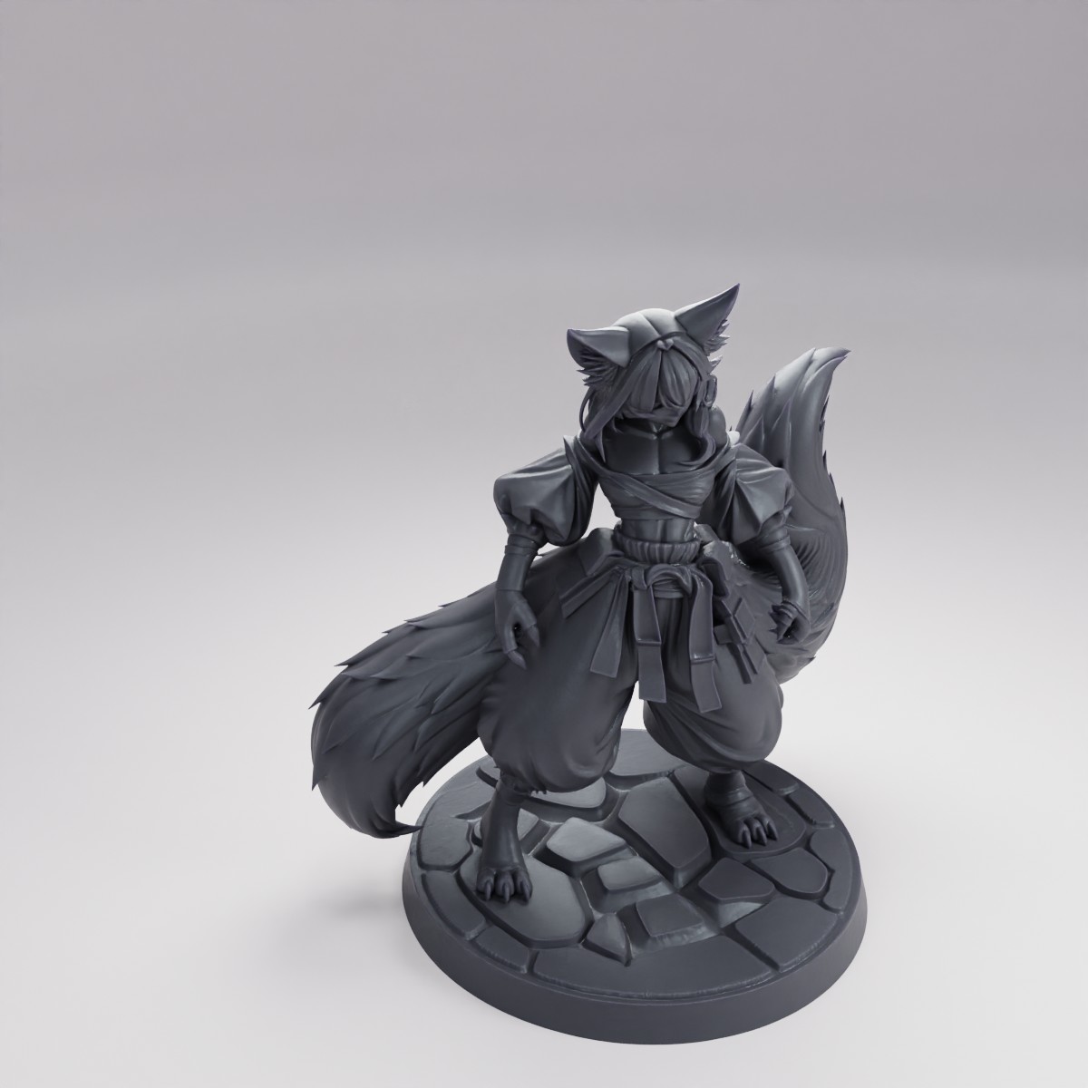 Hot Goblin. キツネ・ツインテイル・モンク - TTRPGミニチュア | Hot